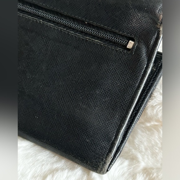 Authentic PRADA double snap long leather black wallet - Picture 11 of 16